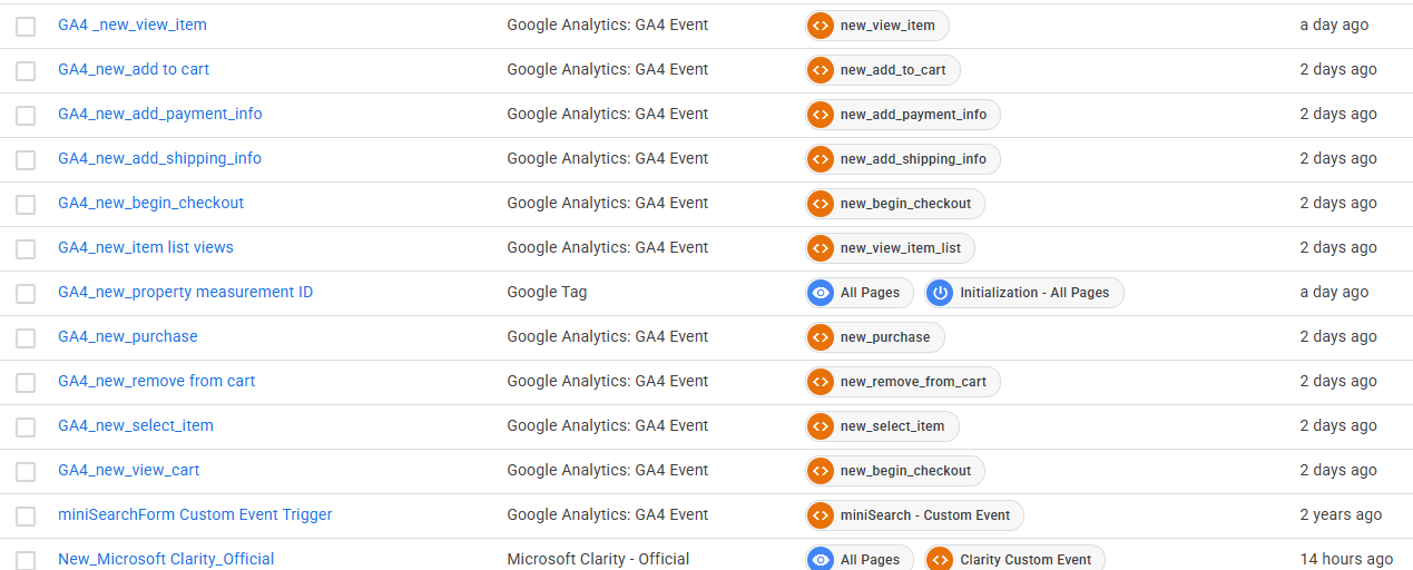 V-Belt Supply Magento Tracking: GA4 and GTM